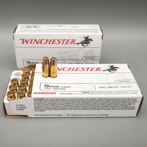 Winchester 9mm Luger 147gr. FMJ FP Subsonic 50 Stück Staffelpreise!!!
