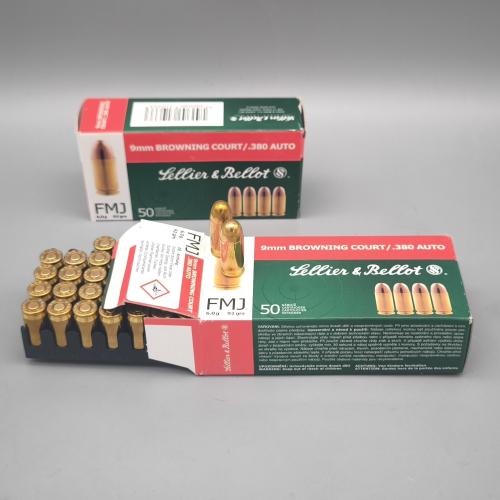 S&B 9mm Kurz / .380Auto  / 9mm Browning 92gr. FMJ 50 Stück